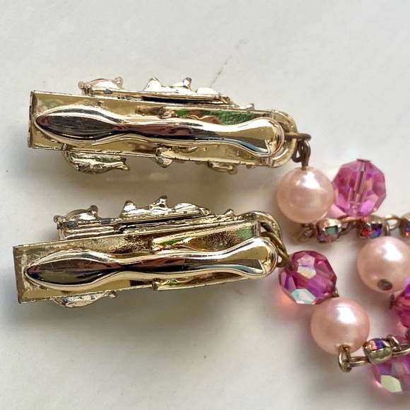 1950’s Vintage Pink Crystal & Rhinestone Sweater Clip - Picture 9 of 11